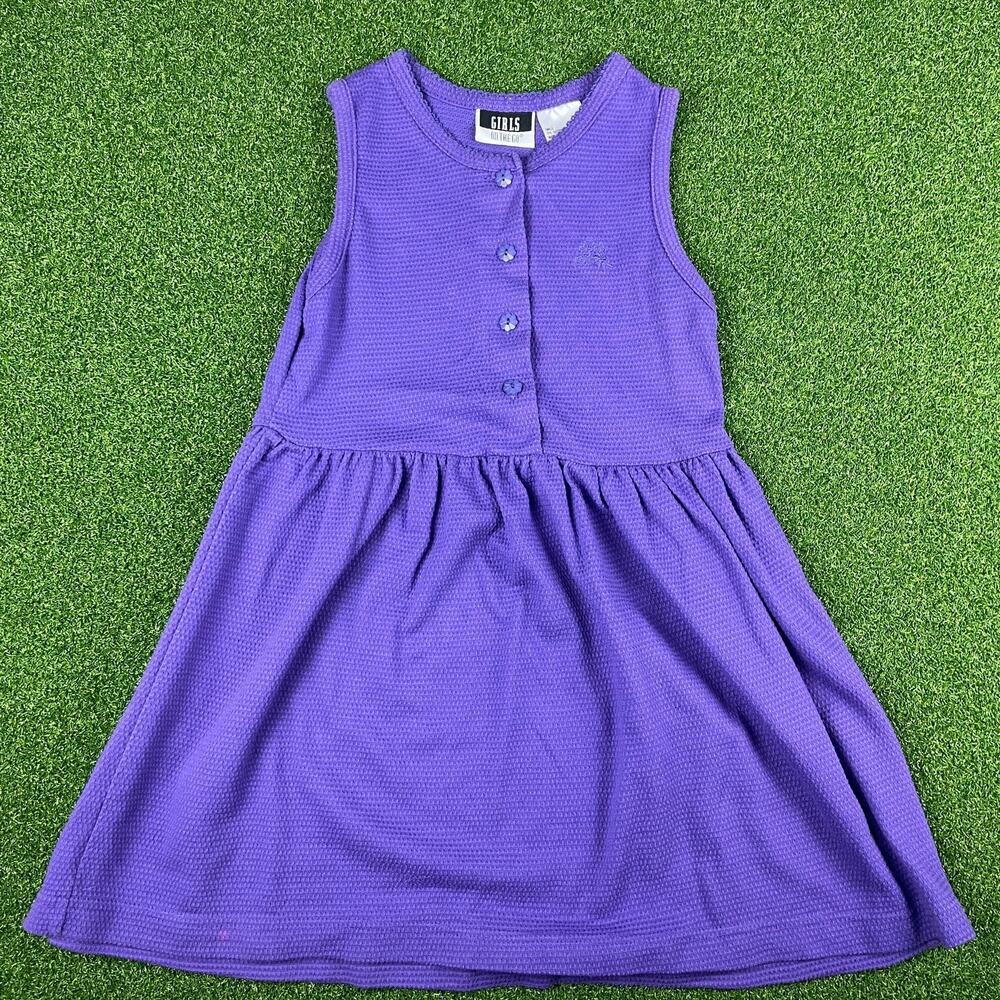 Girls on the Go Kids Purple Sleeveless Button Front Fit & Flare Midi Dress Sz 6